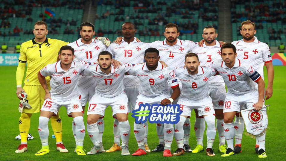 Malta's football team ahead of their clash with Azerbaijan